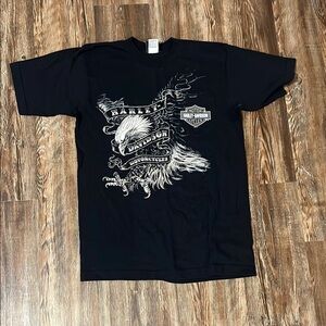 Harley-Davidson Black Short Sleeve Tee with Graphic Design
